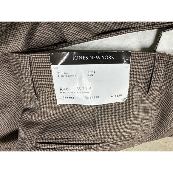 NEW Jones New York Womens Pants Worsted Wool Roger Trousers 33.5x37 Brown - Picture 5 of 11